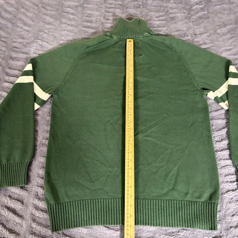 Bruzer Colorado State University CSU Rams Quarter Zip Cotton Sweater Green Men L